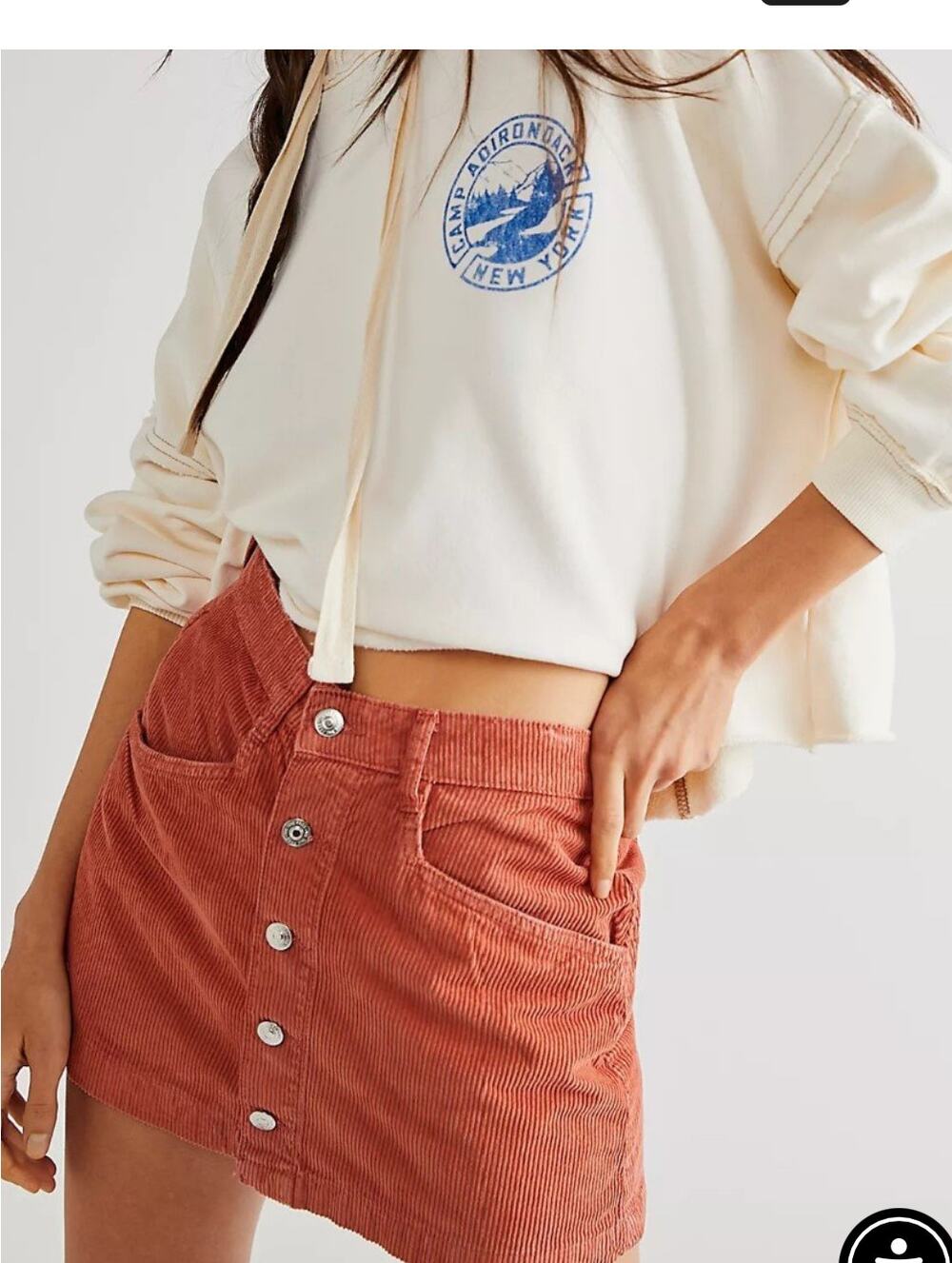 Free People Ray Corduroy Mini Skirt Terracotta 6